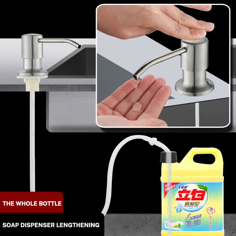 Kitchen Sink Liquid Soap Dispenser Pump Stainless Steel  Liquid Soap Bottle Sink Mount Hand Pressure Soap Dispenser Bottle