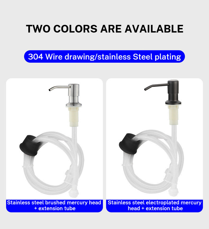 Kitchen Sink Liquid Soap Dispenser Pump Stainless Steel  Liquid Soap Bottle Sink Mount Hand Pressure Soap Dispenser Bottle