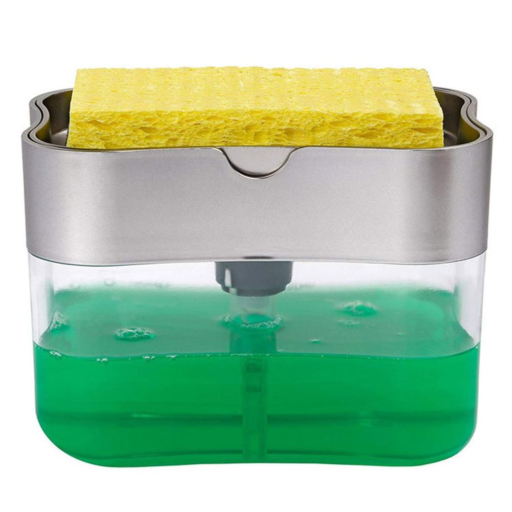 2-in-1 Sponge Box Soap Dispenser Double Layer Kitchen Plastic Soap Dispenser Sponge Scrubber Holder Multifunctional soap Box