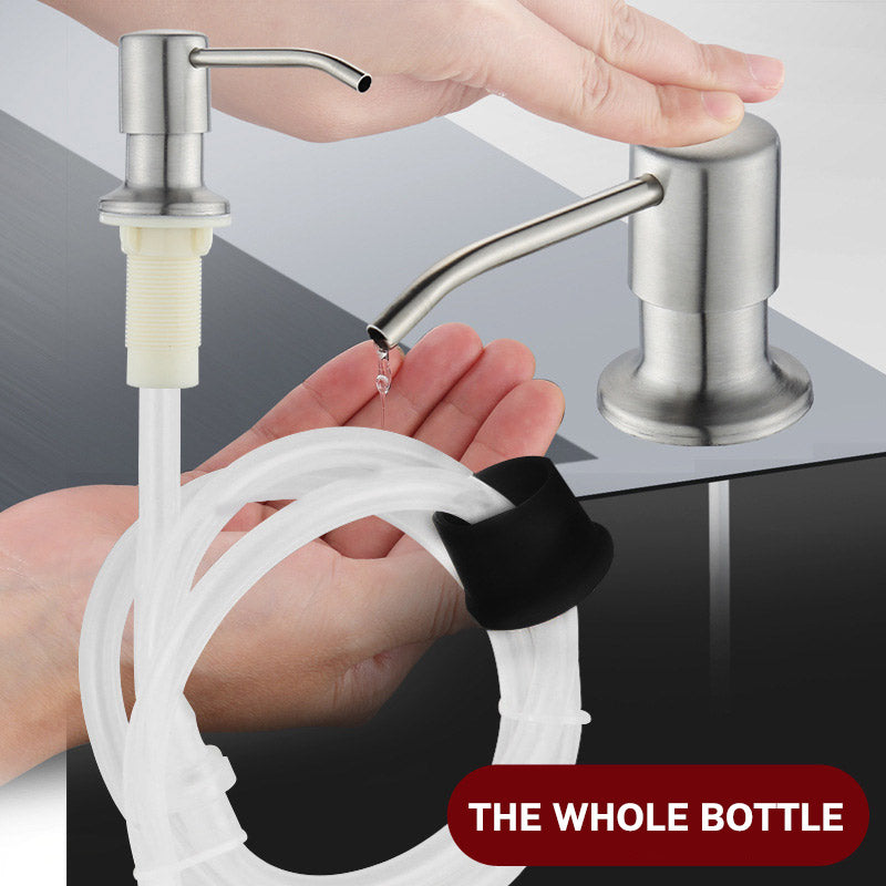 Kitchen Sink Liquid Soap Dispenser Pump Stainless Steel  Liquid Soap Bottle Sink Mount Hand Pressure Soap Dispenser Bottle