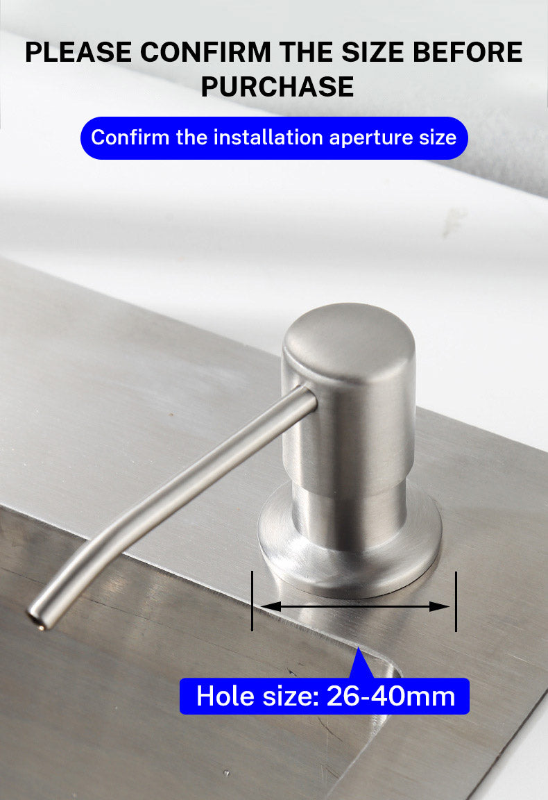 Kitchen Sink Liquid Soap Dispenser Pump Stainless Steel  Liquid Soap Bottle Sink Mount Hand Pressure Soap Dispenser Bottle