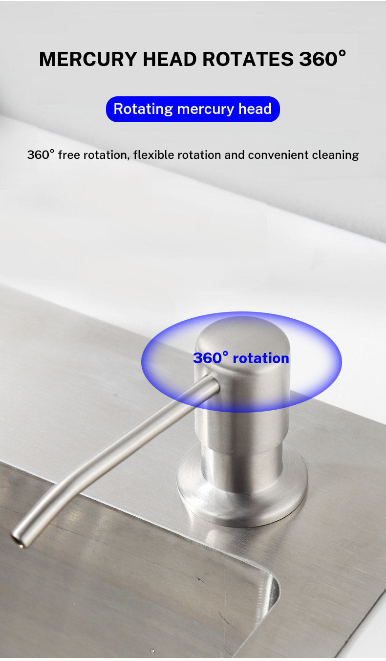 Kitchen Sink Liquid Soap Dispenser Pump Stainless Steel  Liquid Soap Bottle Sink Mount Hand Pressure Soap Dispenser Bottle