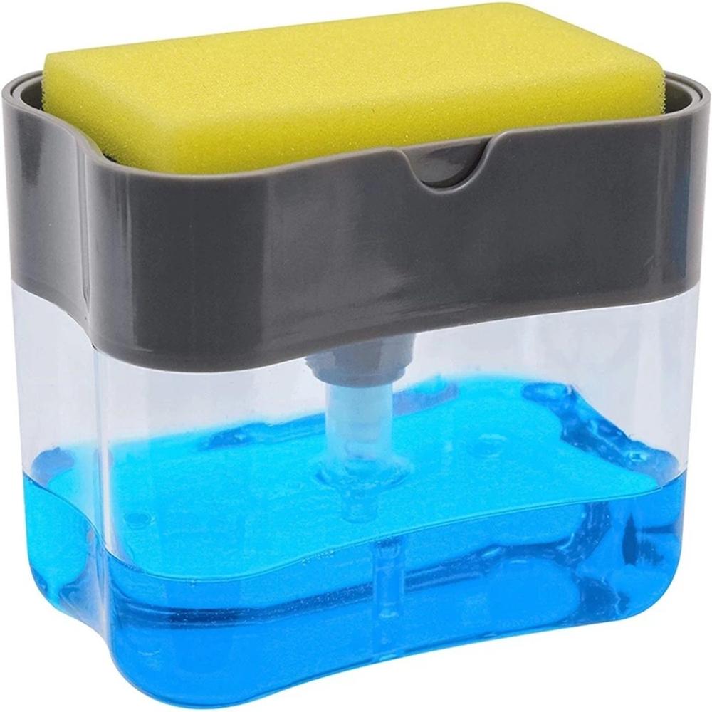 2-in-1 Sponge Box Soap Dispenser Double Layer Kitchen Plastic Soap Dispenser Sponge Scrubber Holder Multifunctional soap Box